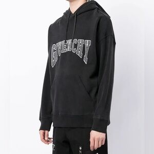 Black Hoodie with Contrasting White Logo